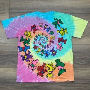 Liquid Blue Grateful Dead Tye Dye Spiral Bears - Size S